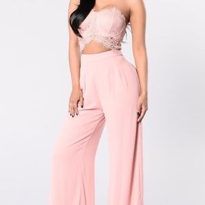 Cute blush pink jumpsuit from fashion nova!
