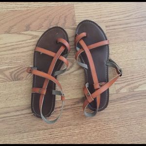 Criss crossed sandals