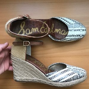 Sam Edelman Espadrille Snakeskin Wedges
