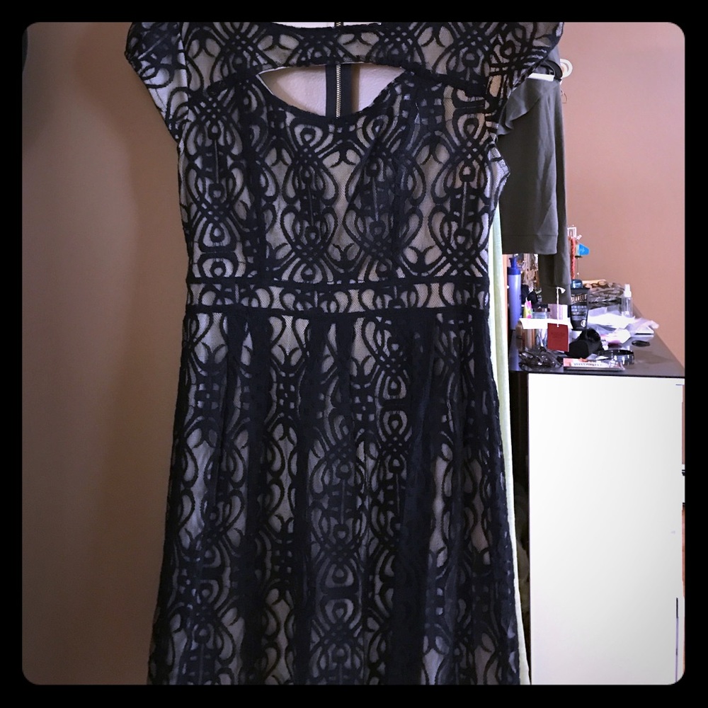 Black lace cocktail dress