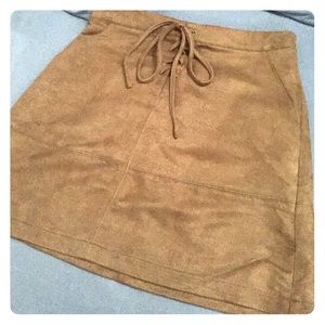 Lauren Conrade suede camel skirt