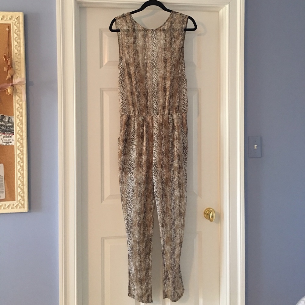 URBAN OUTFITTERS Ecote Jumpsuit Sheer Snake Print - Picture 3 of 4