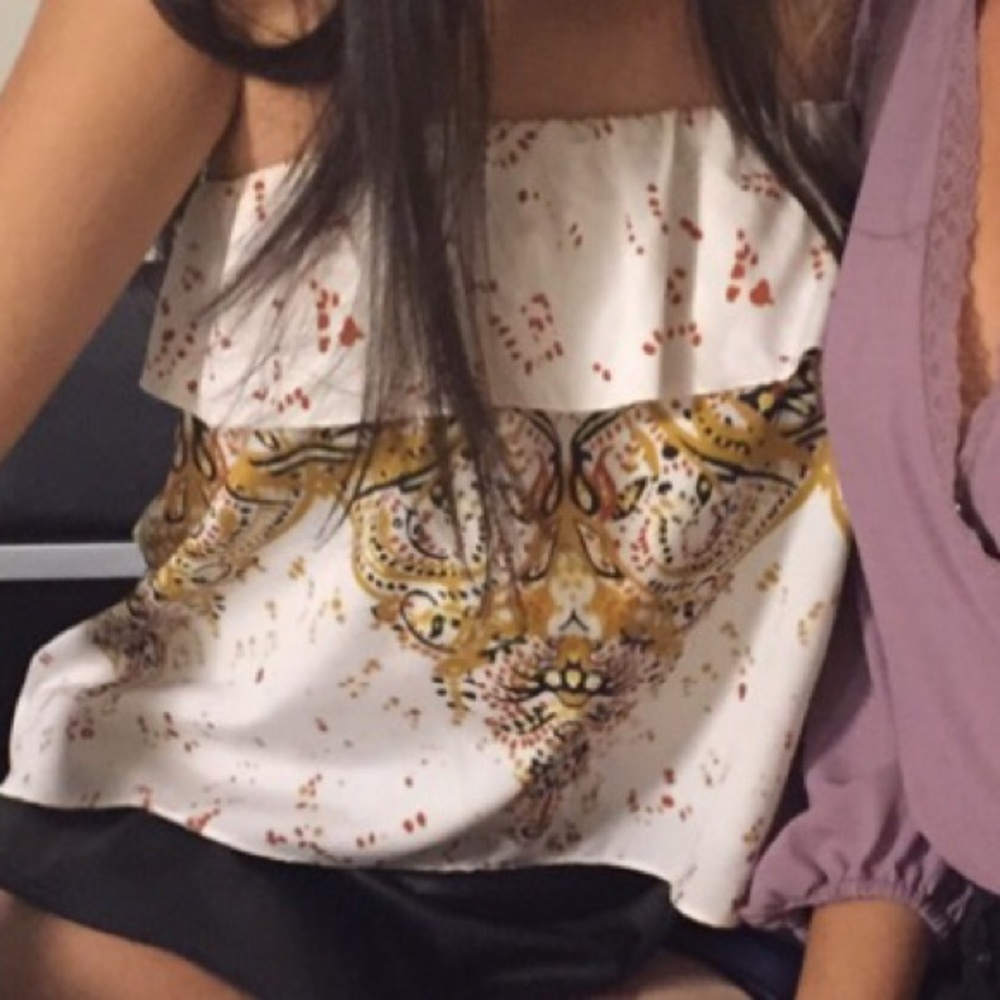 Ruffle strapless free people top
