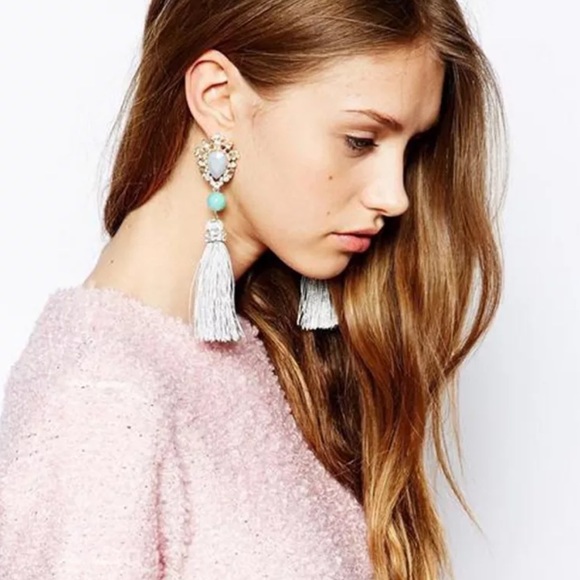 🚩BOGO Rhinestone tassel earrings - Picture 2 of 5