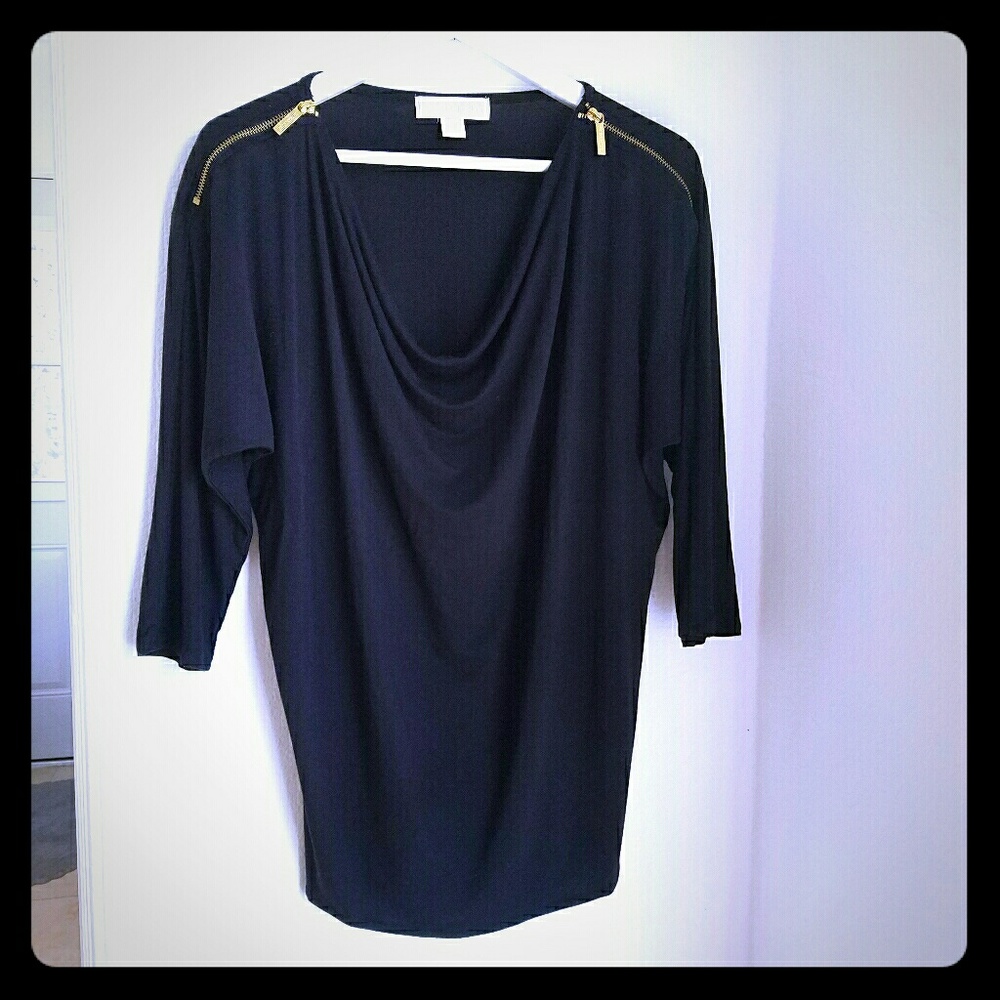 Michael Kors S Black cowl neck top EUC