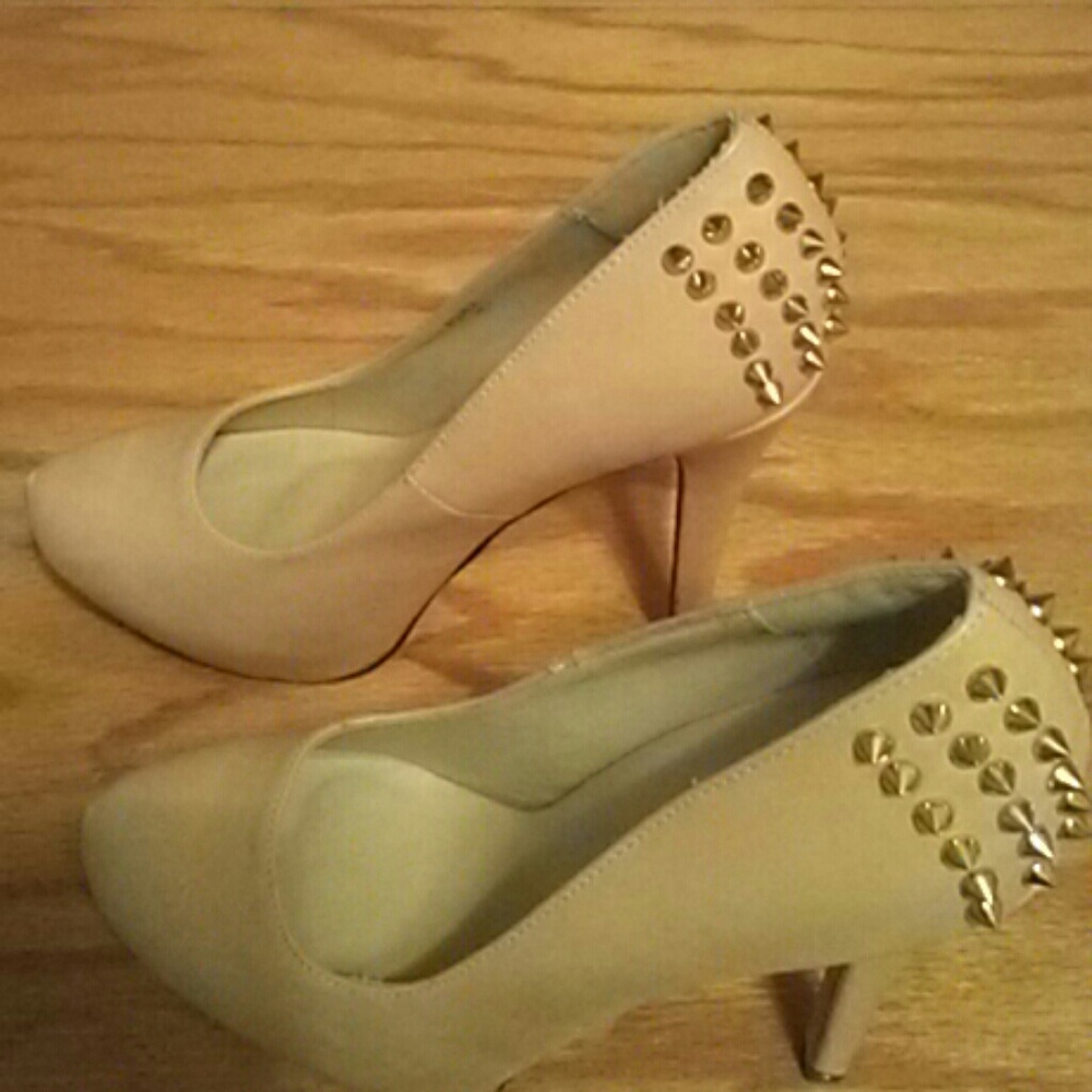 Tan studded heels