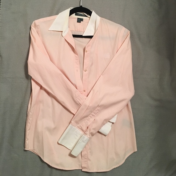Pink and white striped Ralph Lauren button down - Picture 2 of 4