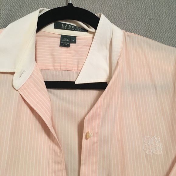 Pink and white striped Ralph Lauren button down - Picture 4 of 4