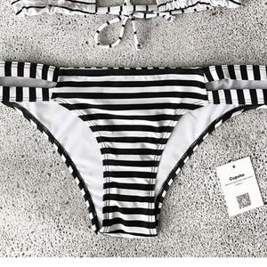 striped bikini bottoms never worn
