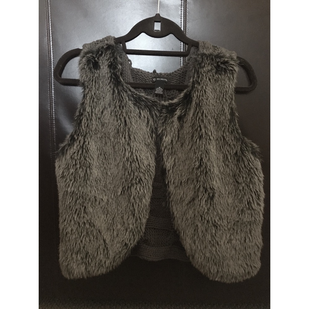 Faux Fur & Knit Vest