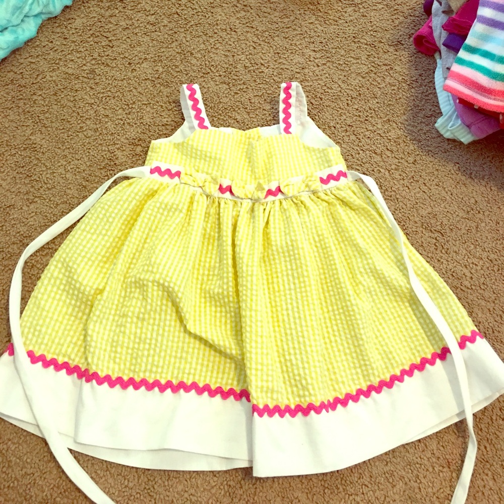 La princess pink and yellow dress