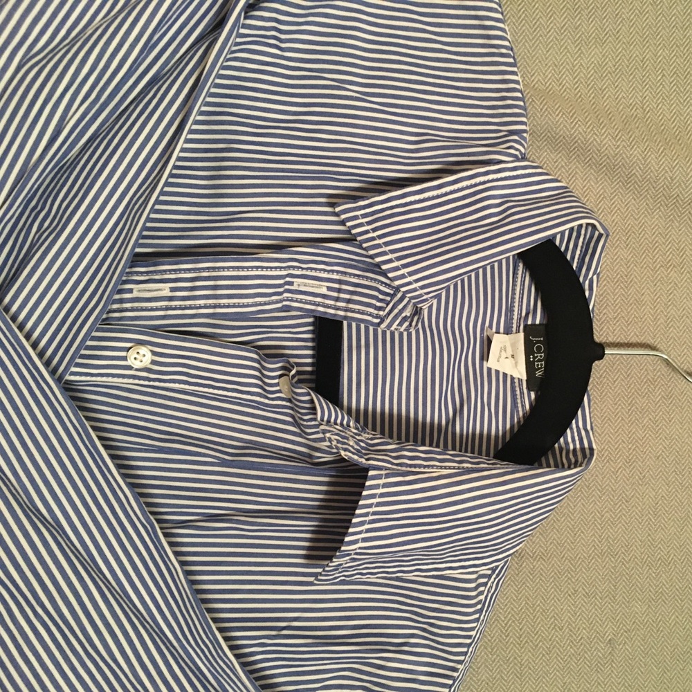 Blue and white striped JCrew button down