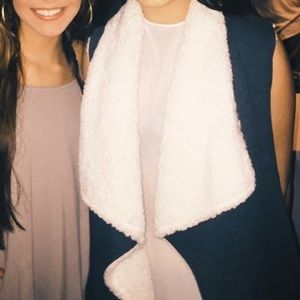 Reversible fur/navy blue vest!!