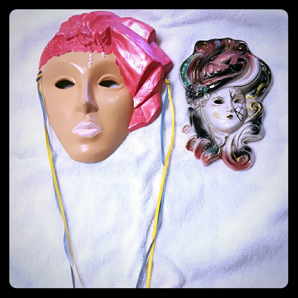 2 masks  one is made in Italy Venice.