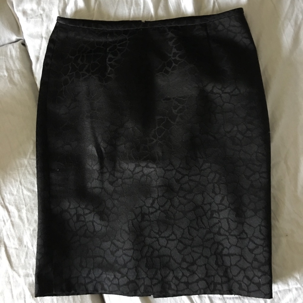 Calvin Klein Black Leopard Print Pencil Skirt
