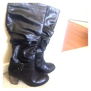 Diba black tall heeled boots