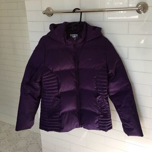 Women's Purple Lacoste Hooded Winter Coat, Size 42
