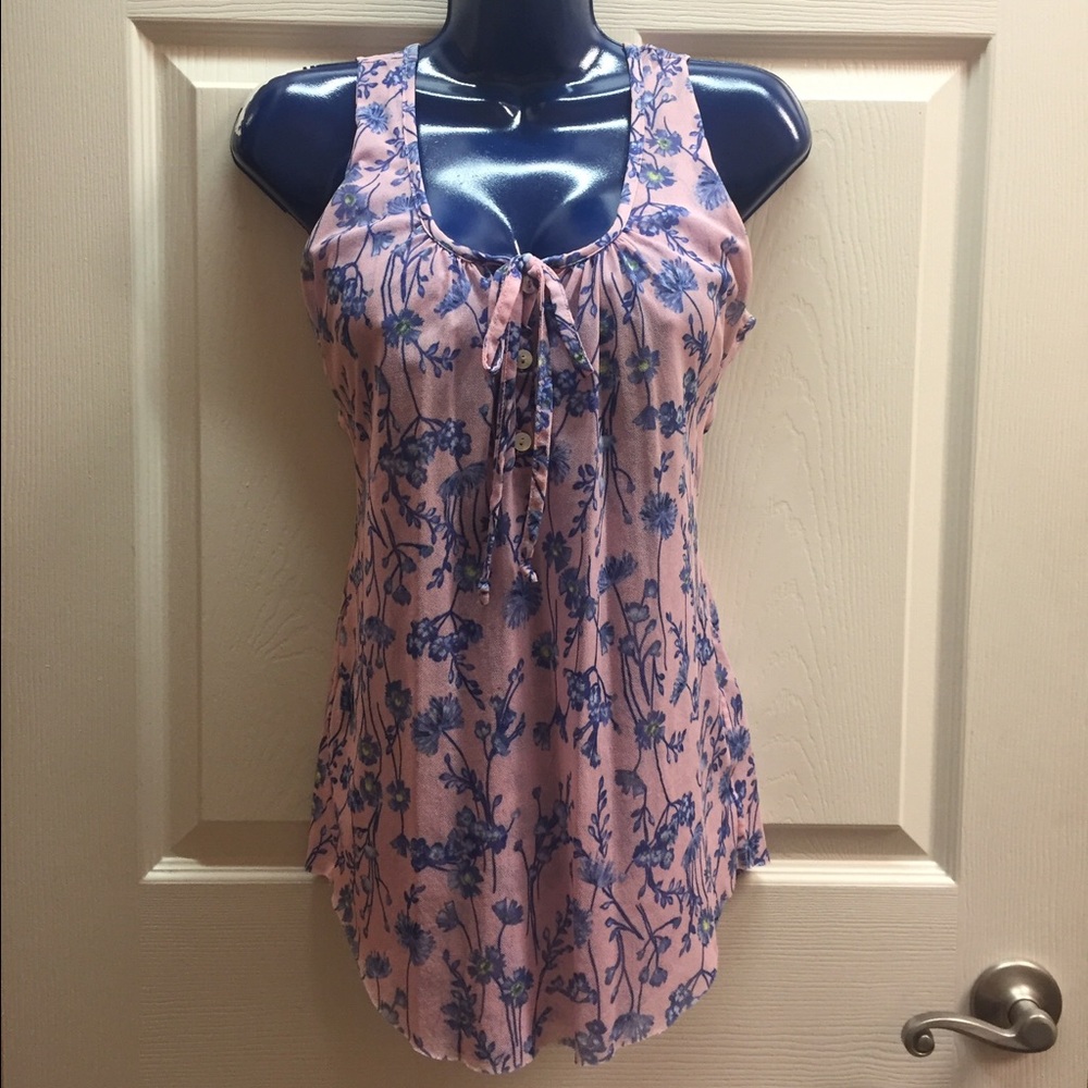 "Sweet Pea" Pink & Blue Feminine Flirty Top • M