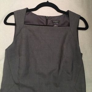 Ann Taylor Gray Square Neck Sheath Dress