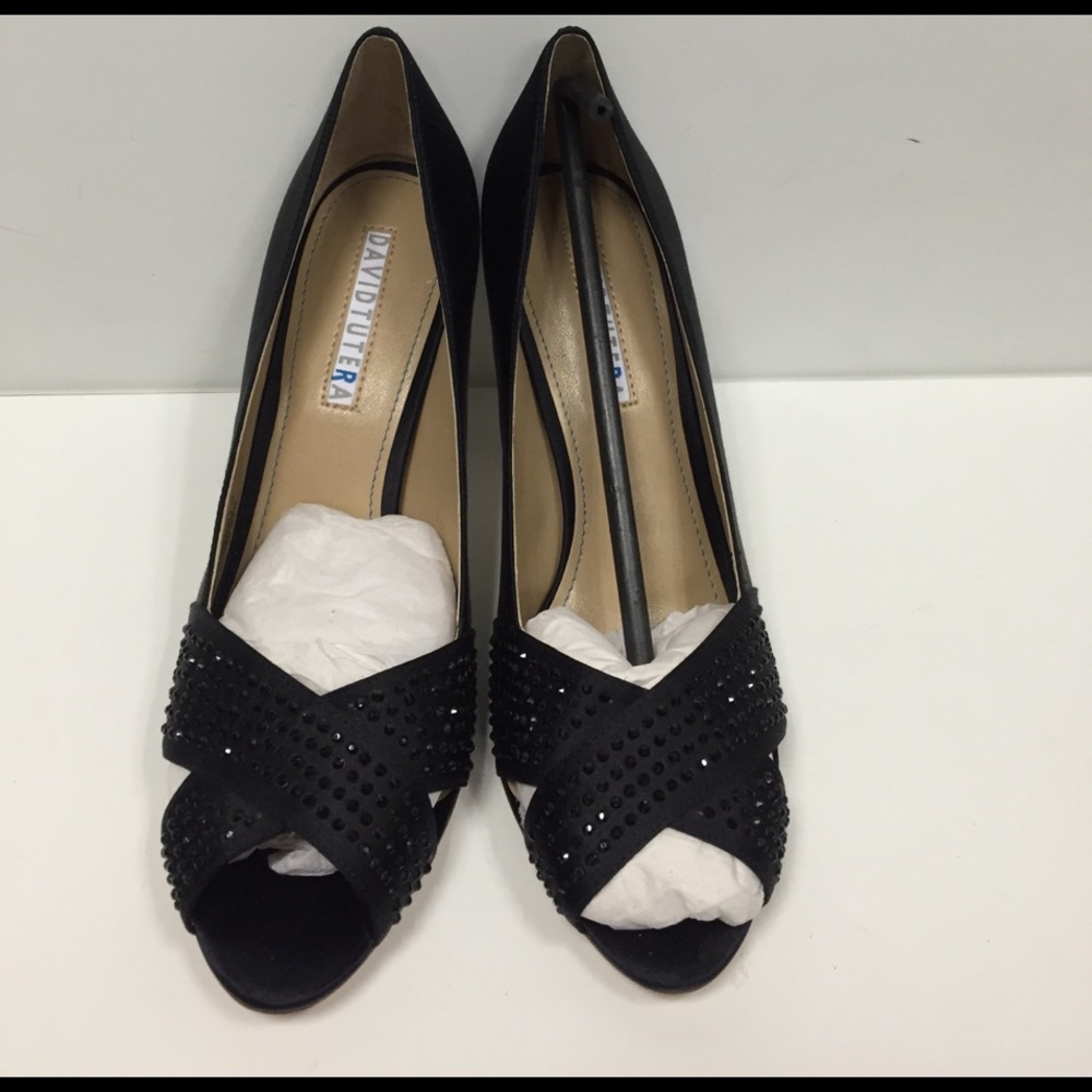 David Tutera Specialty Satin Peep Toe Heels