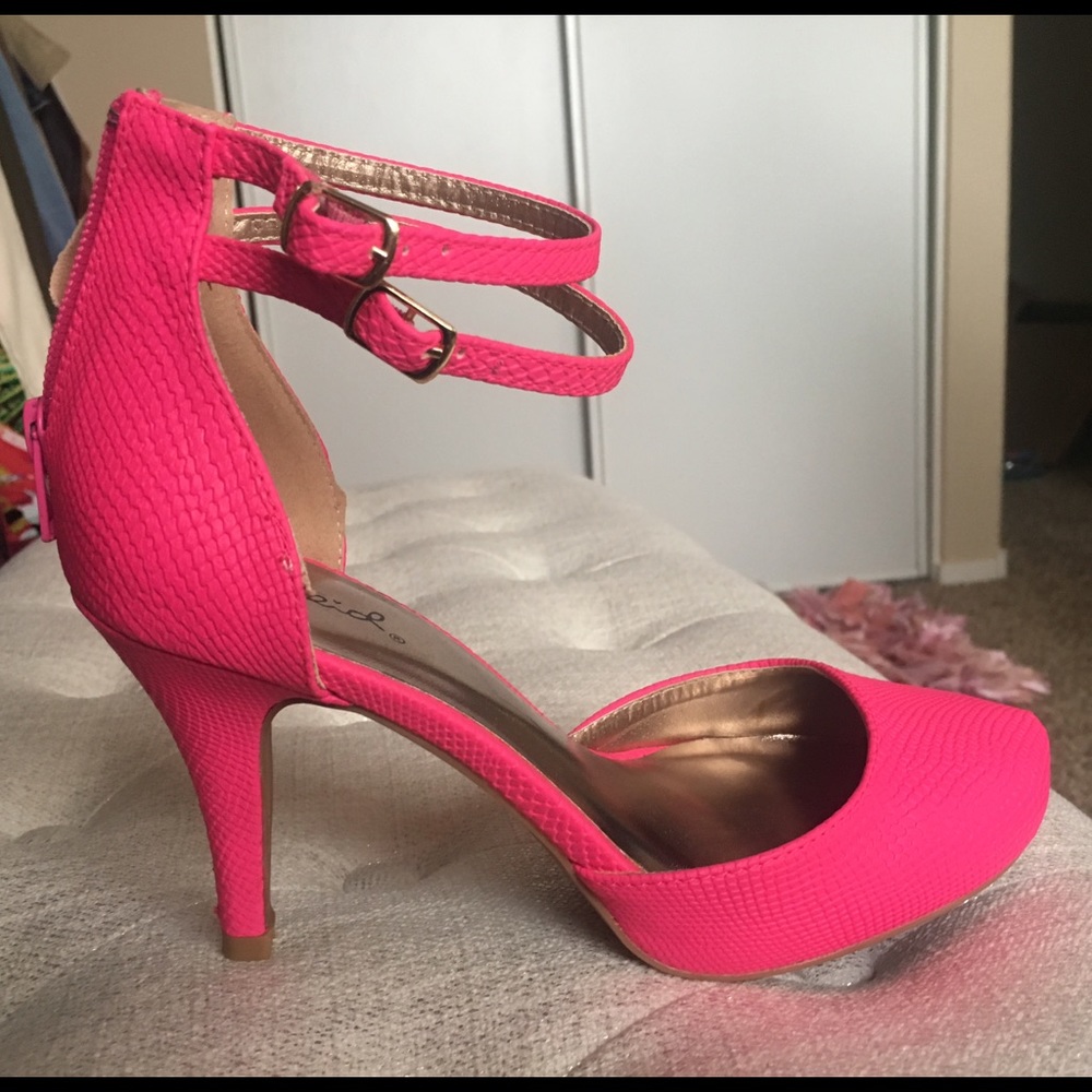 Bright Barbie pink heels