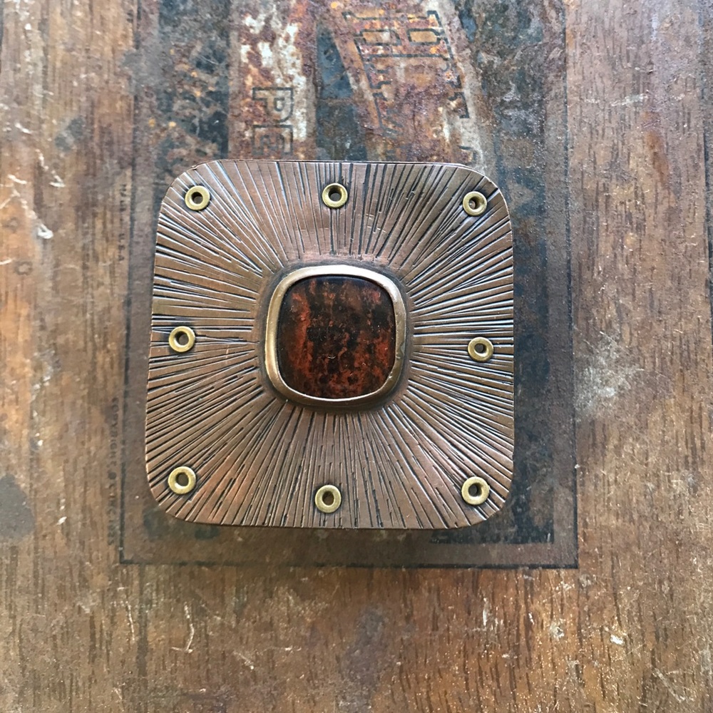 Handmade belt buckle- with crystal