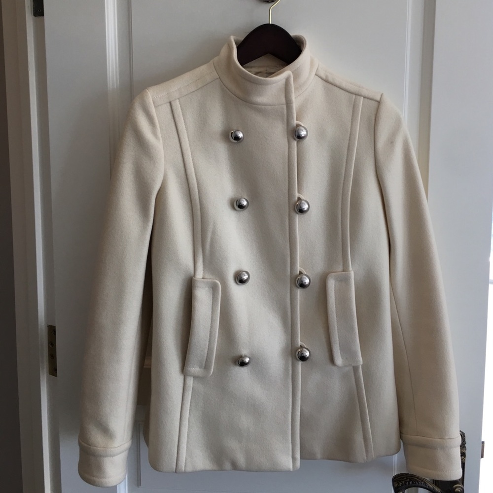 Women's Banana Republic Off White Coat, Size Small