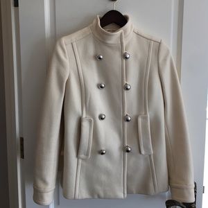 Women's Banana Republic Off White Coat, Size Small