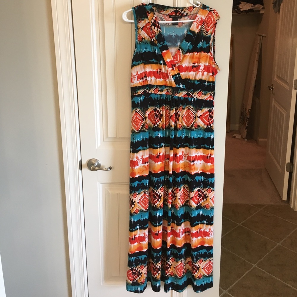 Turquoise, Orange and Black Maxi, Size L