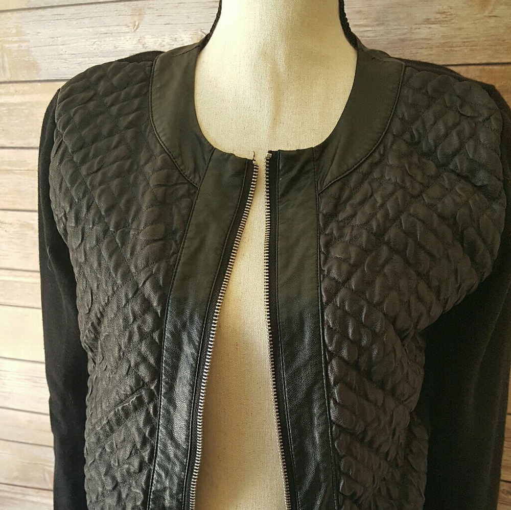 Leather like sweater