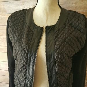 Leather like sweater