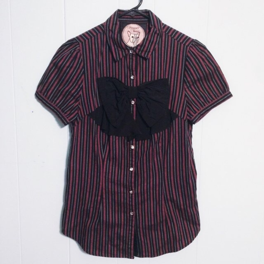 🎀 striped bow blouse 🎀