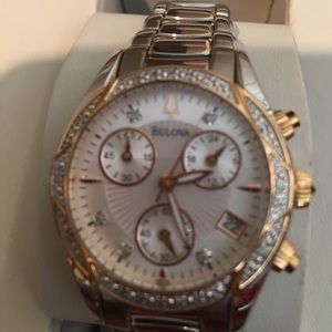 NWT BULOVA Diamond 💎 Rose Gold/Silver Watch