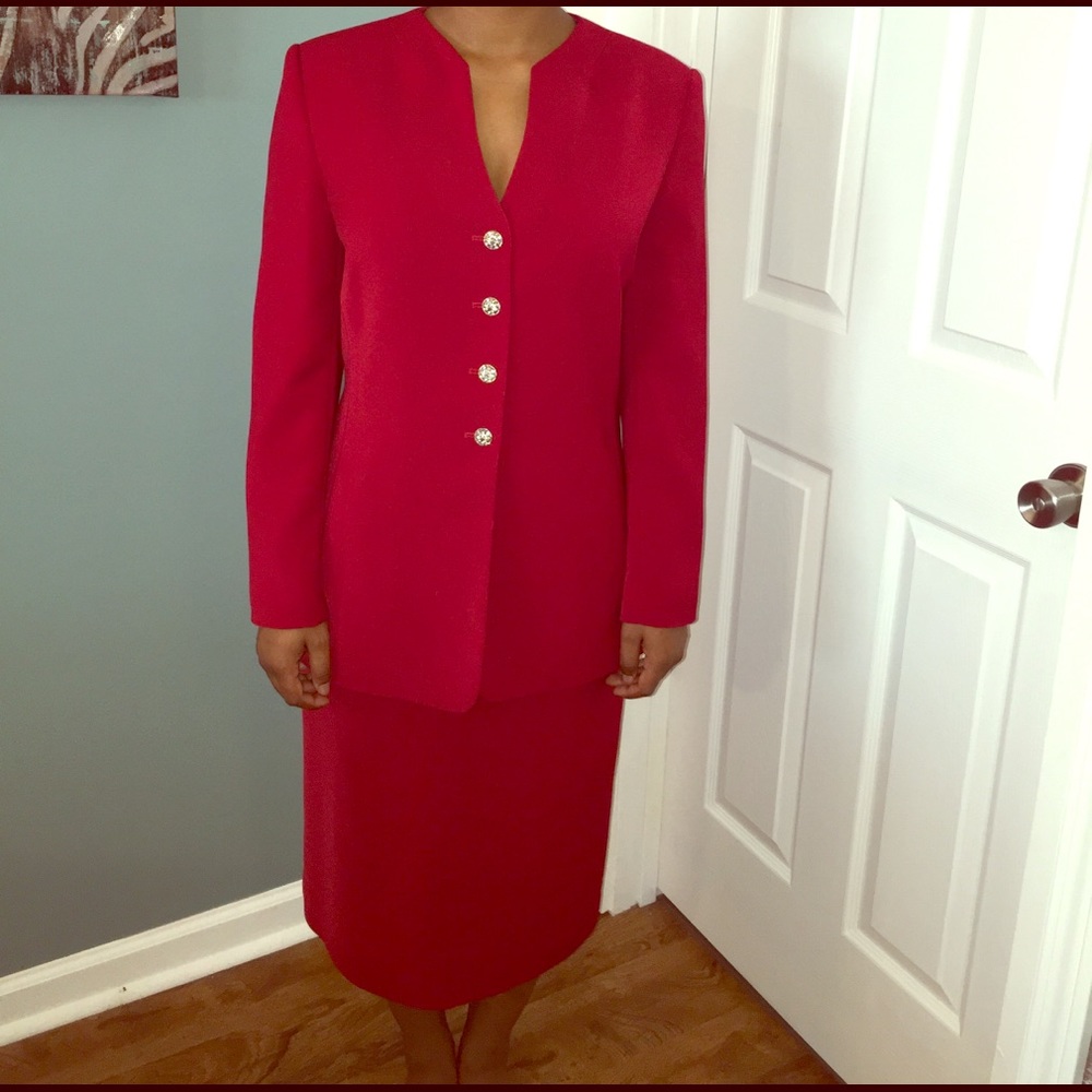 Red Blazer with Matching Skirt