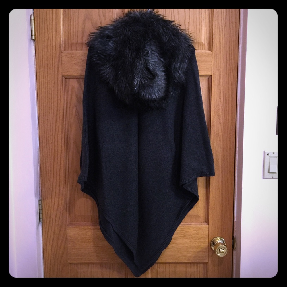 Michael Kors faux fur poncho