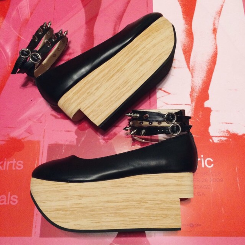 black studded rocking horse shoes