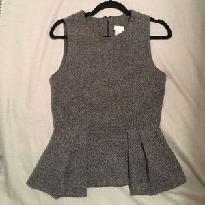 Herringbone Peplum Sleeveless H&M Top