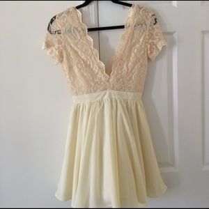 Two tone fit and flare dress