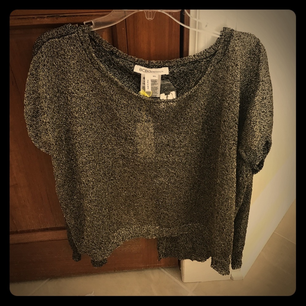 BCBGeneration gold and black sparkly top!