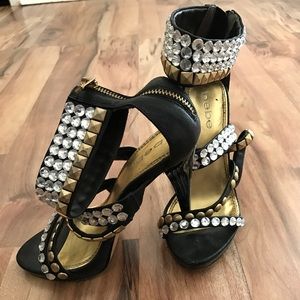 Bebe rhinestone and studded heels