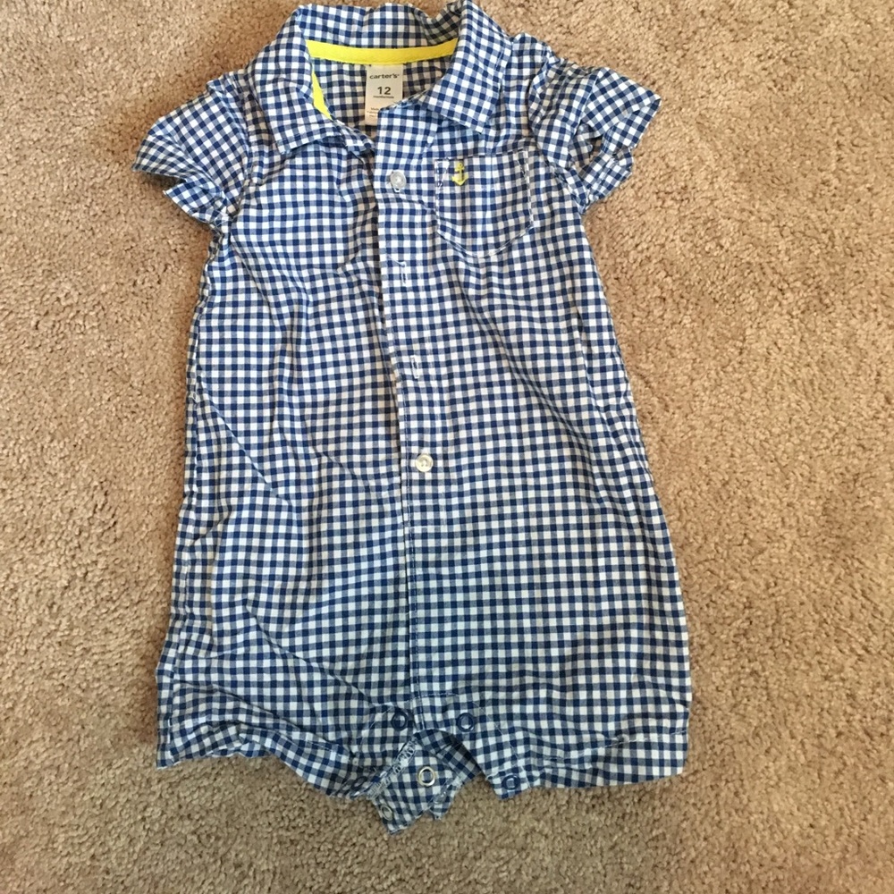 Carters Blue and White one piece outfit. Size 12M