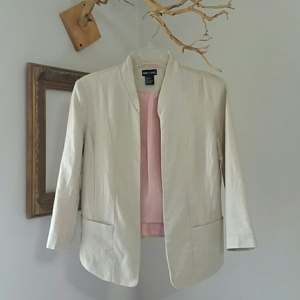 Shimmer Open-front Blazer
