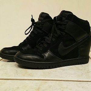 Nike Dunk Sky Hi All Black Wedge Sneakers