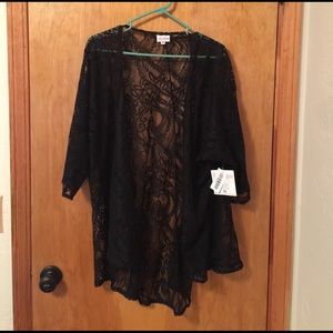 LuLaRoe Lindsay Black Lace Kimono