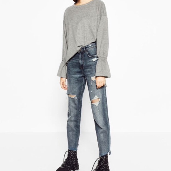 zara gathered sweatshirt