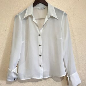 👠Sheer White Blouse Rampage in Size Medium👠