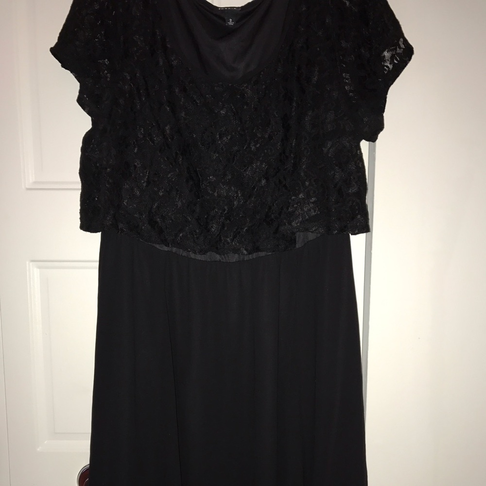 Plus size Torrid black lace chiffon skater dress