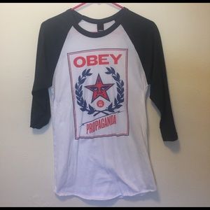 Obey T-shirt, 3/4 sleeve