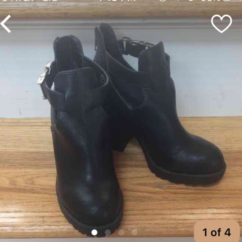 Black Heeled Cutout Booties