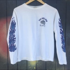 💙🔥💙 flame long sleeve graphic tee